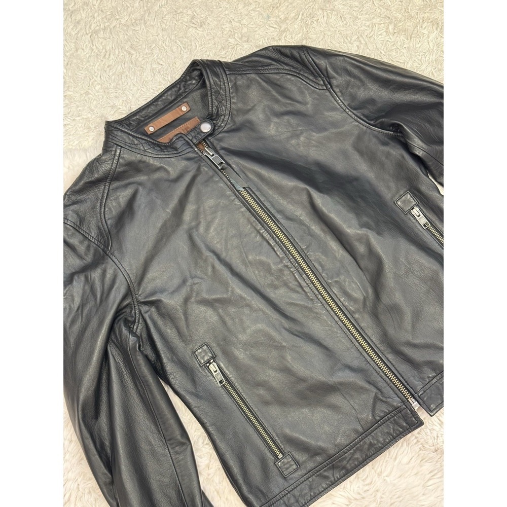 NWT Frye Women's Lamb Leather Full Zip Jacket - Black Large